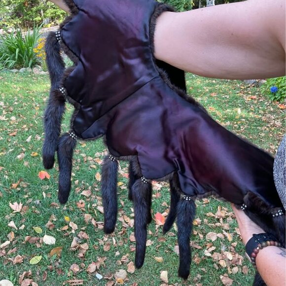 Wrap Shawl Stole Fur Mink Scarf Black Color just Beautiful - Picture 5 of 5